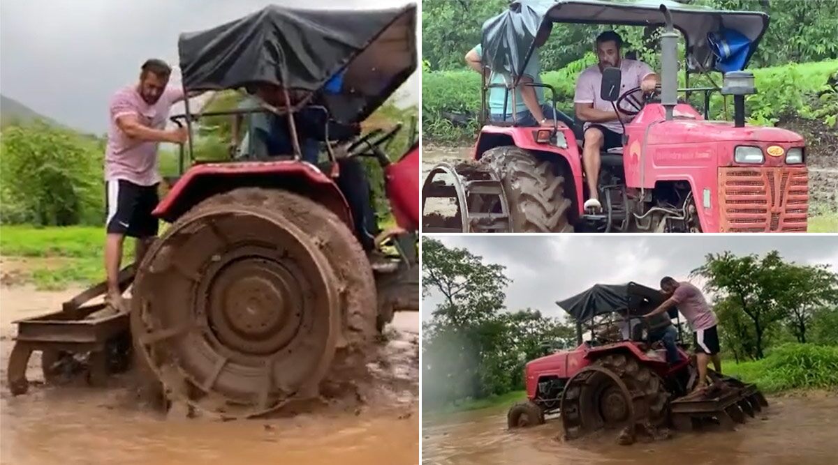 धान बोने के बाद ट्रैक्टर चला रहे सलमान खान, वीडियो हो रहा है वायरल